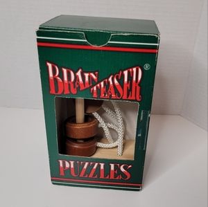 Vintage Brain Teaser Wooden Puzzle with Solution NOB